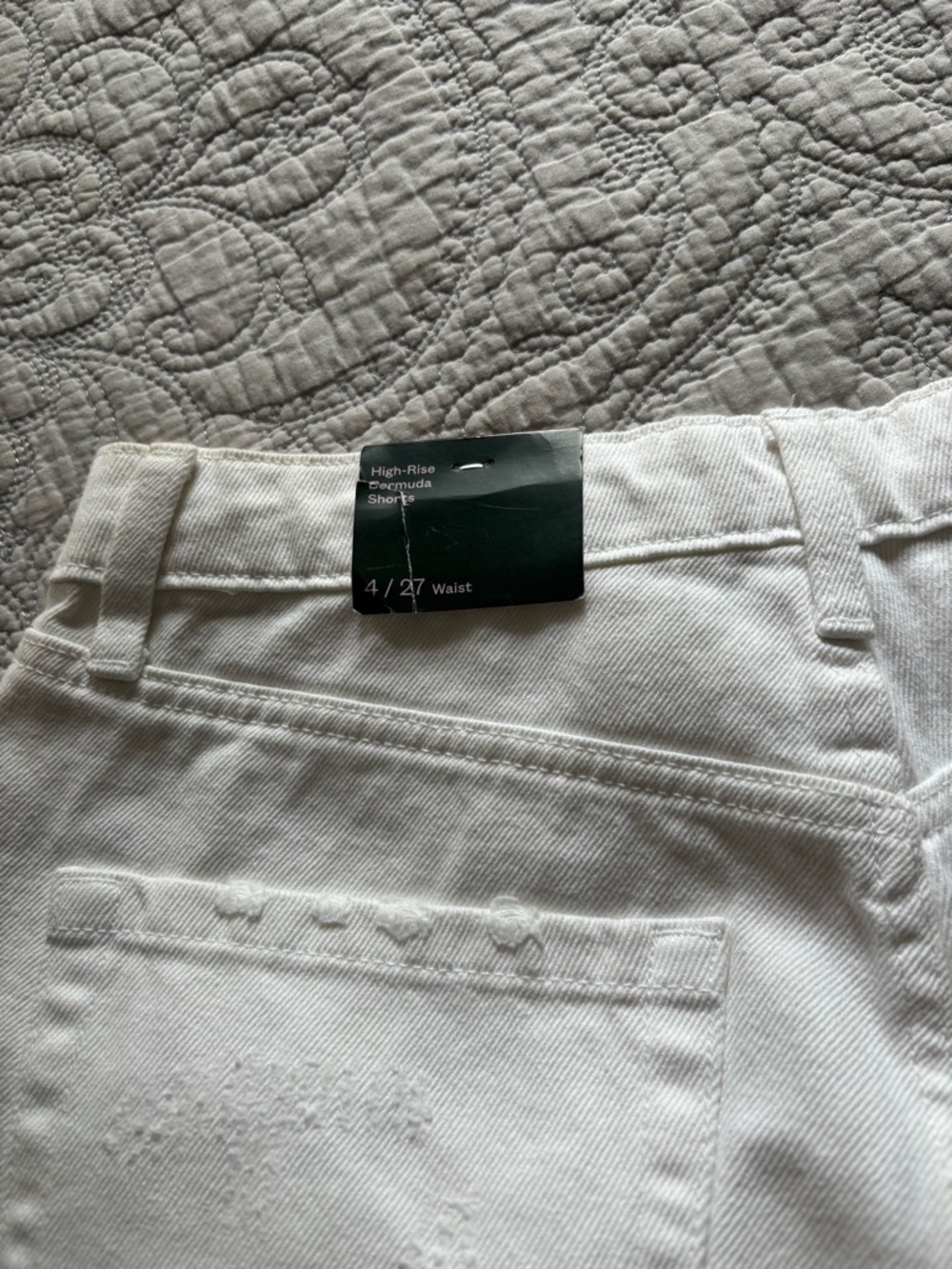 wild fable White Distressed High-Rise Bermuda Shorts - Picture 4 of 4